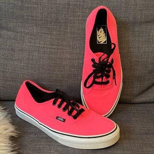 Vans classic lace up sneakers hot pink/ neon pink and black